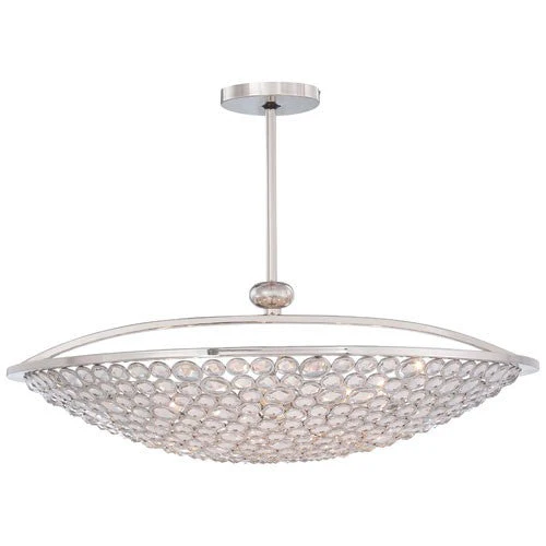 Magique Polished Nickel Ten-Light Bowl Pendant - Image 1