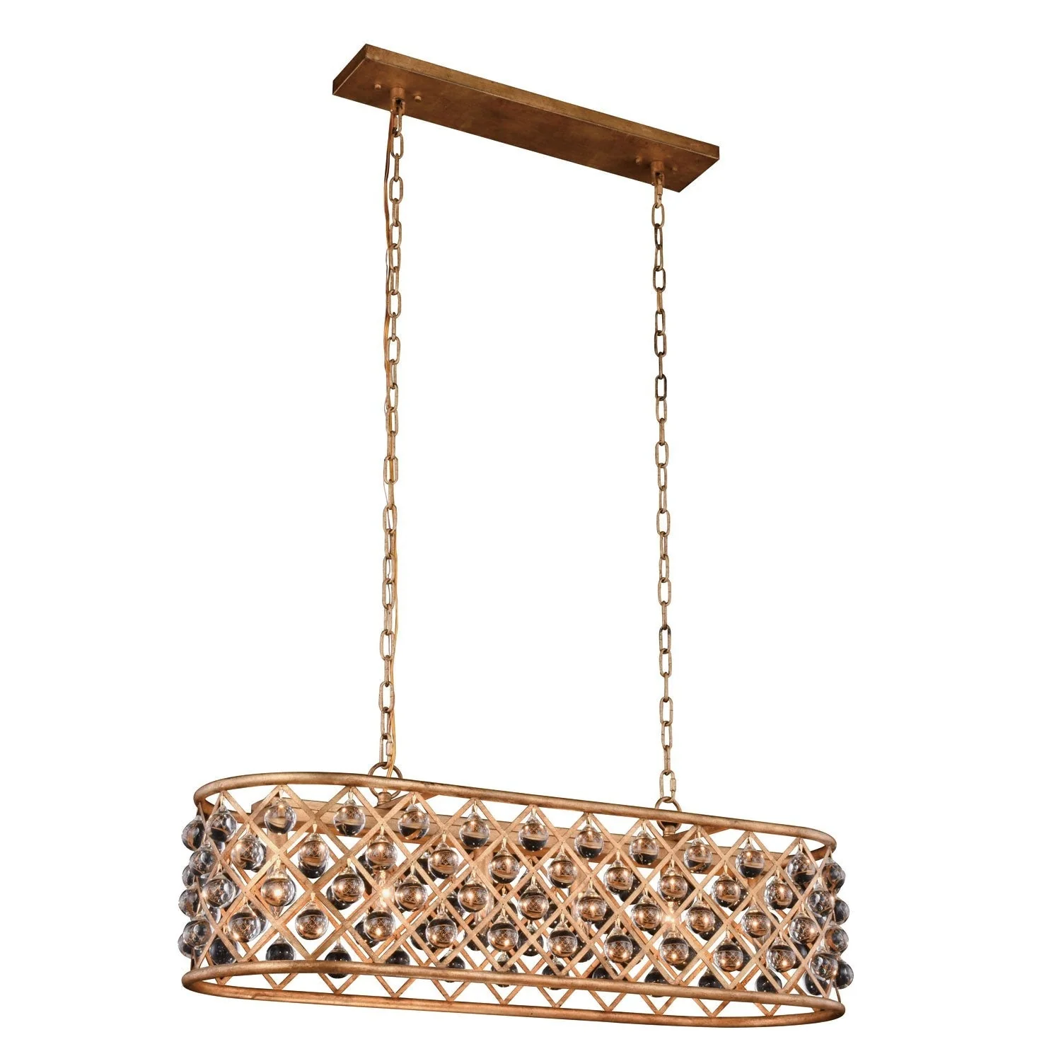 Madison Golden Iron 40-Inch Six-Light Pendant with Smooth Crystal - Image 1