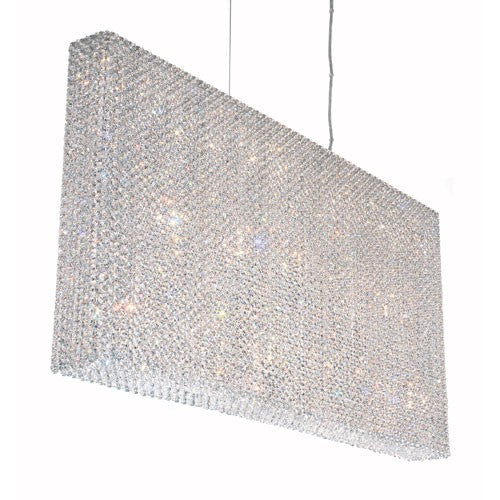 Stainless Steel 23-Light Clear Spectra Crystal Pendant Light, 48.5W x 24.5H x 48.5D - Image 1