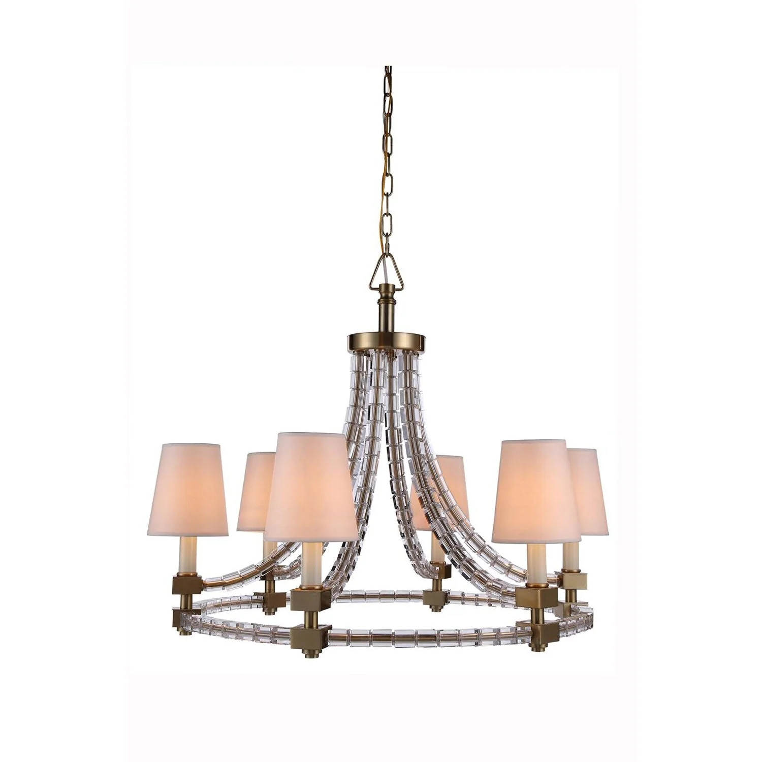Brass Twenty-Nine-Inch Chandelier - Image 1