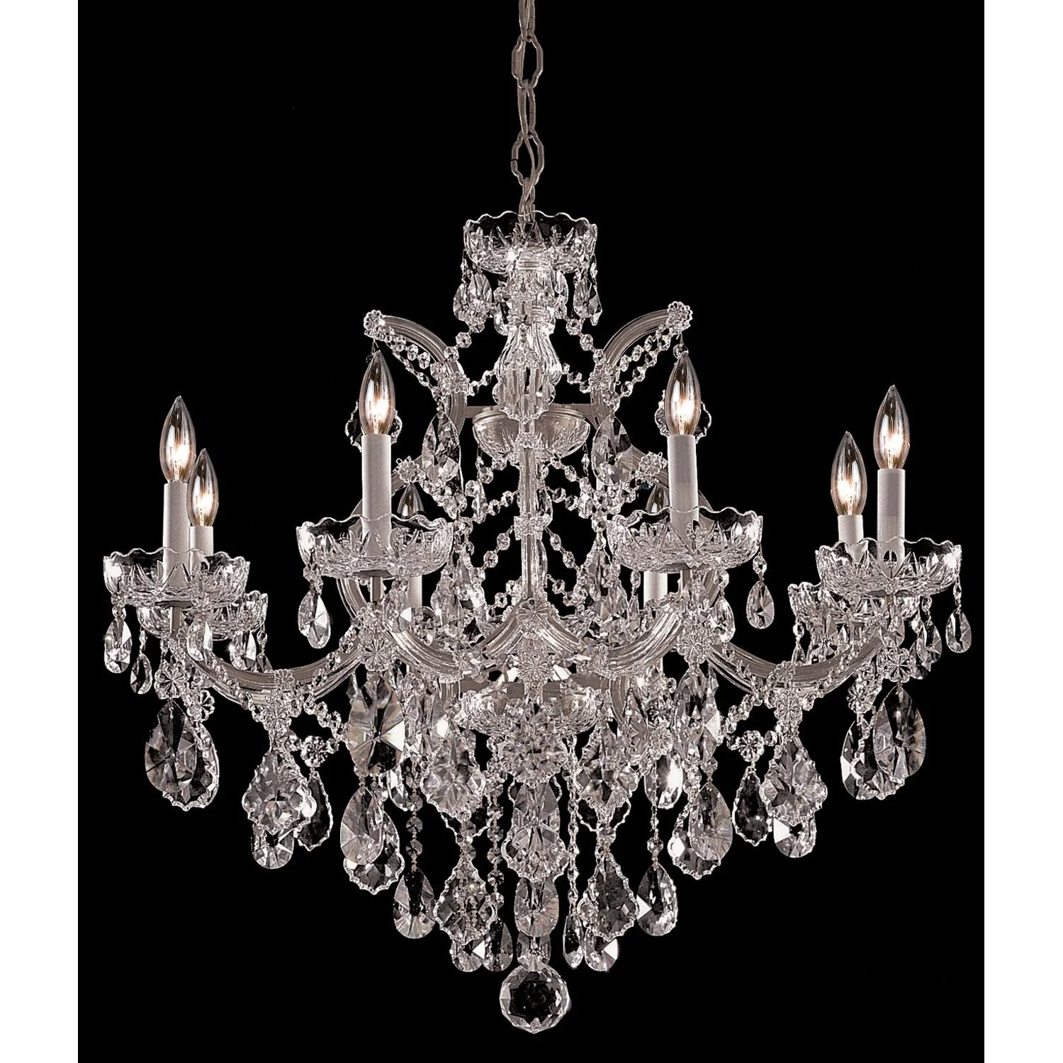 Group Maria Theresa Polished Chrome Eight-Light Chandelier with Swarovski Spectra Crystal - Image 1