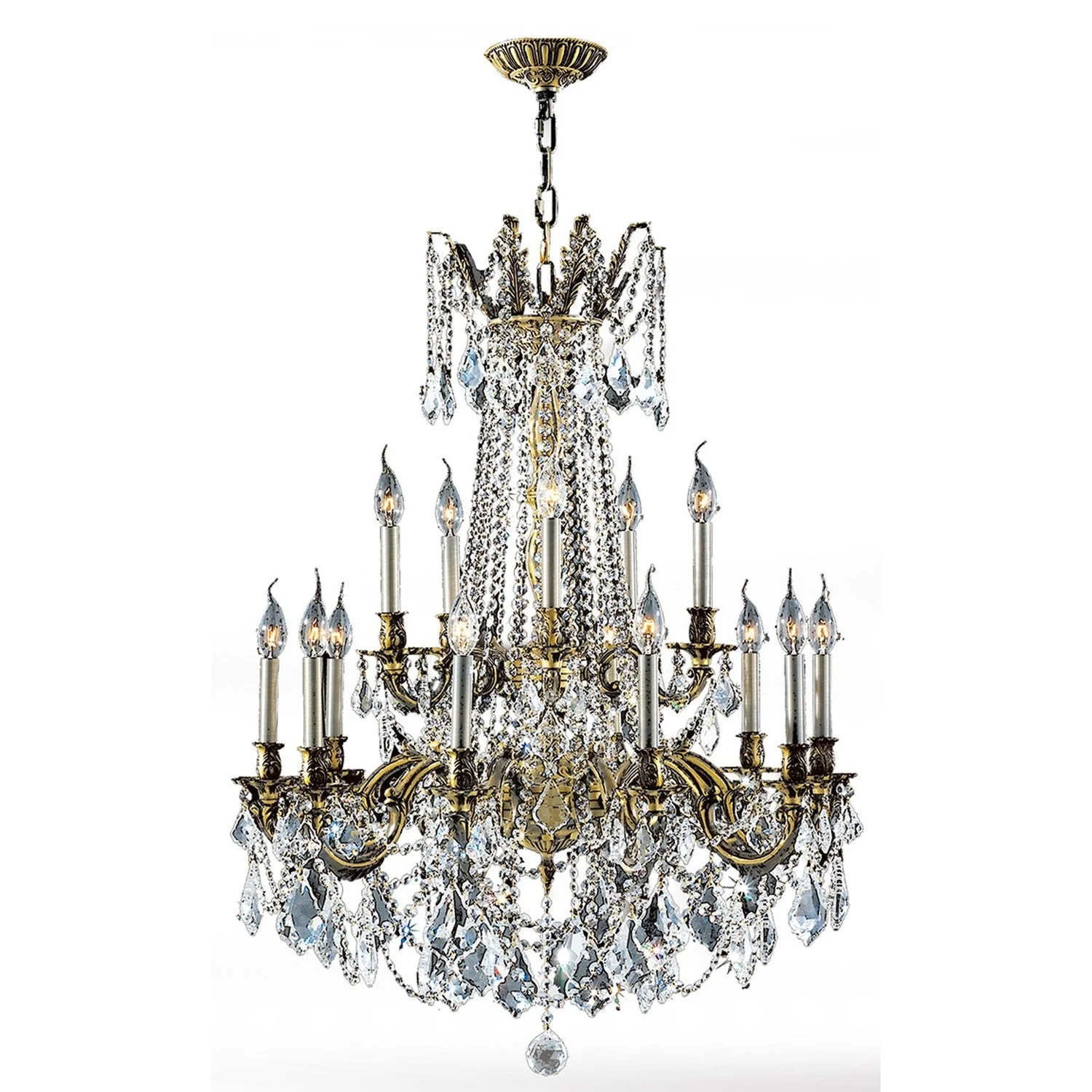 Corp Windsor Antique Bronze Fifteen-Light Chandelier - Image 1