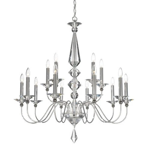 14 Light Crystal chandelier dress with crystal ball in chrome finish - Image 1