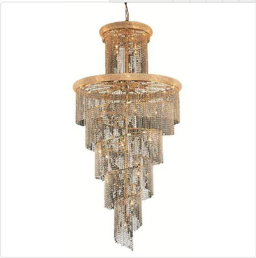 Gold Forty-One Light 48-Inch Chandelier with Royal Cut Clear Crystal - Image 1