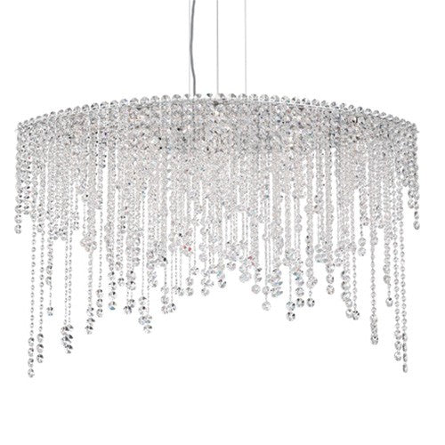 Stainless Steel Eight-Light Eye Medium Pendant with Clear Heritage Crystal - Image 1