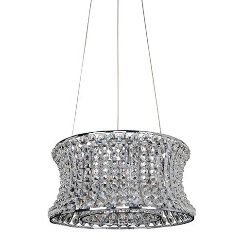 Chrome Six-Light Round Drum Pendant - Image 1