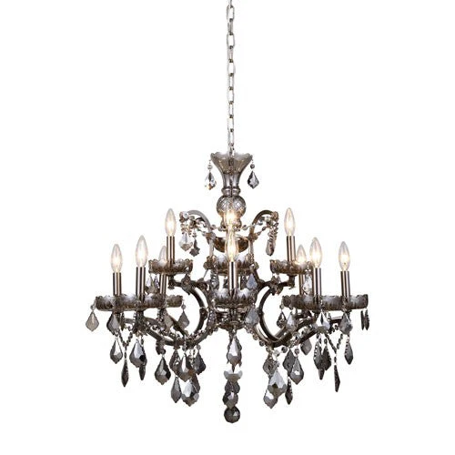 12-Light Chandelier with Silver Crystals - Image 1