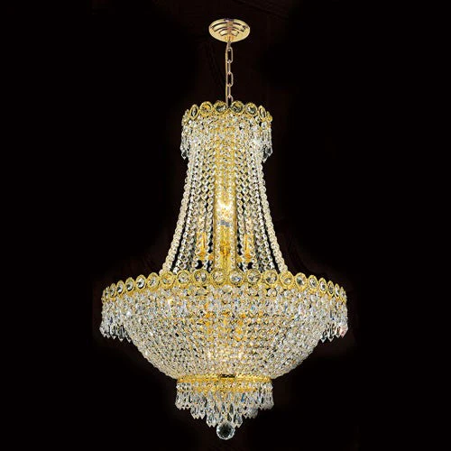 12-Light Gold Finish with Clear-Crystals Chandelie - Image 1