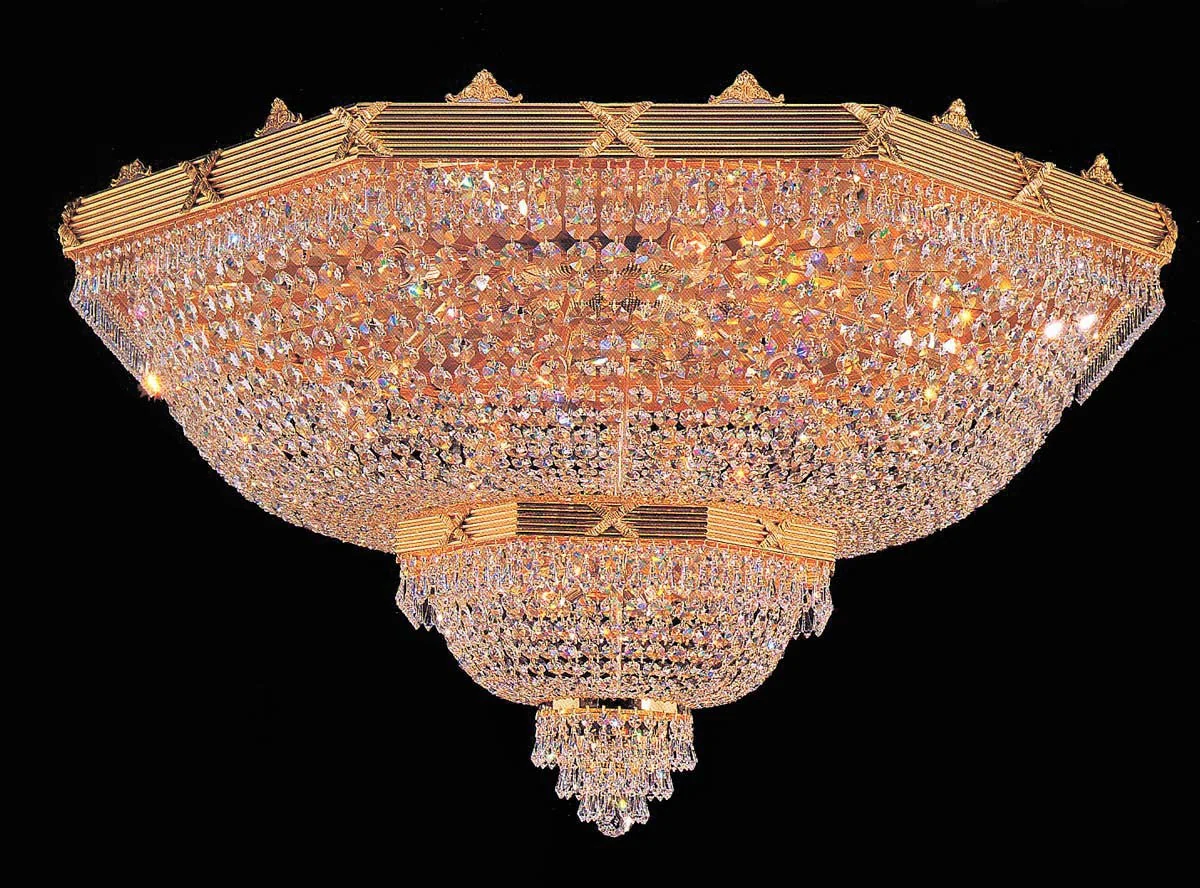 Entryway/ foyer crystal chandelier in gold plated finish - Image 1