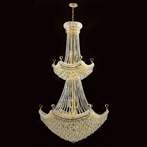 Gold Finish with Clear-Crystals Chandelier - Image 1