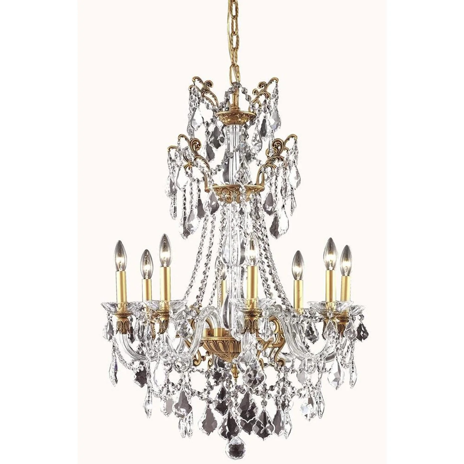 Imperia French Gold Eight-Light Chandelier with Swarovski Elements Crystal - Image 1