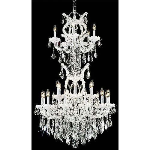 Maria Theresa White Thirty-Four Light Chandelier with Clear Royal Cut Crystals - Image 1