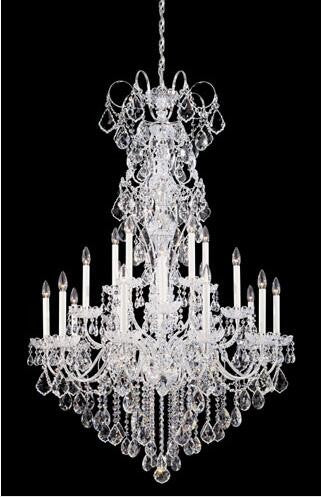 Silver 20-Light Clear Heritage Handcut Crystal Chandelier, 36W x 56H x 36D - Image 1