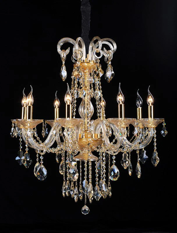 Gold plated traditional 8 light crystal Chandelier - Image 1