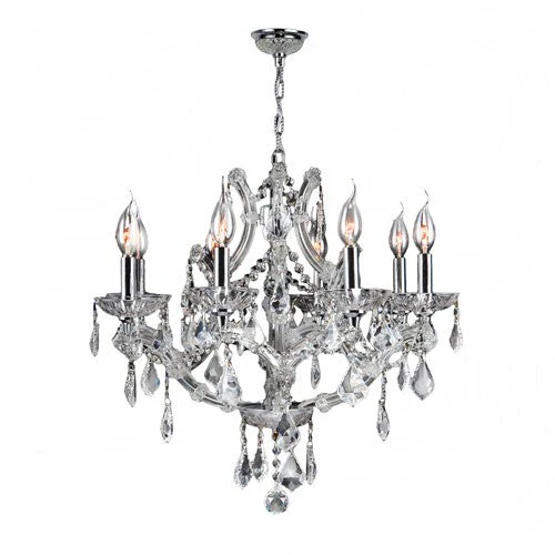 Polished Chrome Eight-Light Chandelier - Image 1