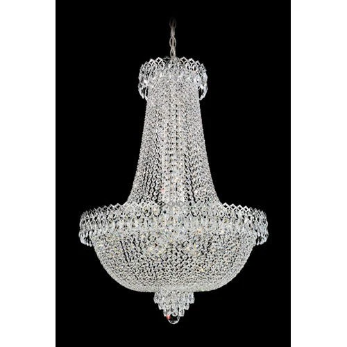 Polished Silver 22-Light Clear Gemcut Pendant, 24W x 36H x 24D - Image 1