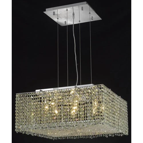 Moda Square Chrome Nine-Light 22-Inch Pendant with Elegant Cut Clear Crystal - Image 1
