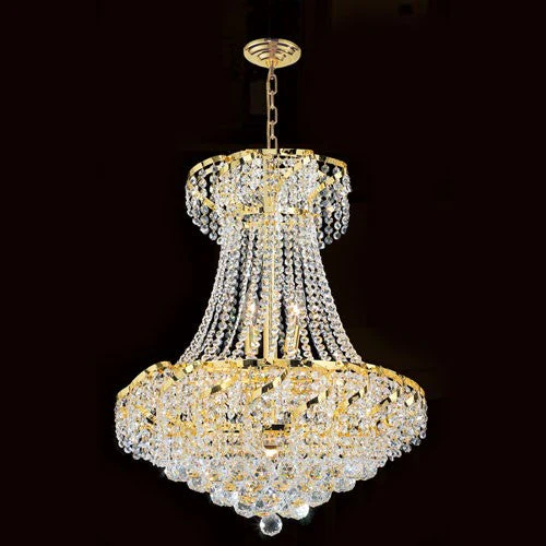 11-Light Gold Finish with Clear-Crystals Chandelier - Image 1