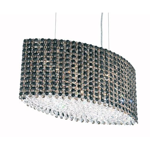 Stainless Steel Nine-Light Jaguar Swarovski Elements Pendant Light, 21W x 9.5H x 21D - Image 1