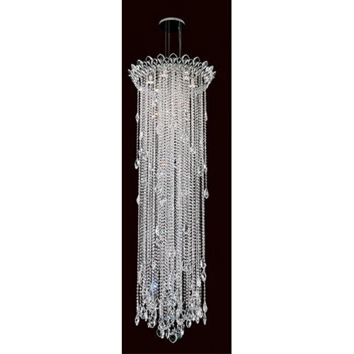 Strands Stainless Steel Six-Light Round Long Pendant with Clear Heritage Crystal - Image 1
