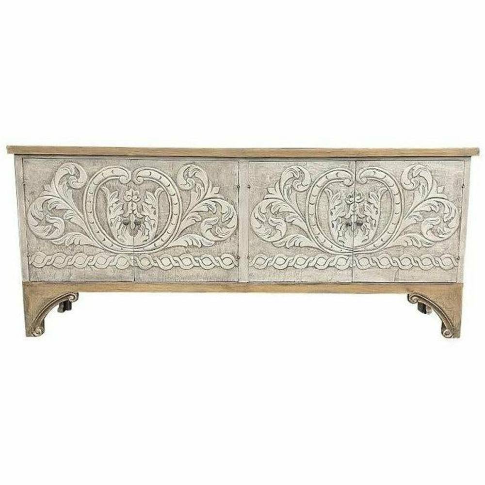 Casa Bonita Peruvian Hand-Painted Carved Wood Nazca Buffet - Image 1