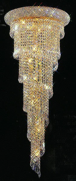 12 light spiral Crystal Chandelier dressed with 25% Full Lead crystal - Image 1