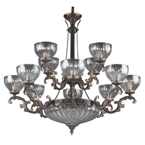 Warsaw Roman Bronze Fourteen-Light Chandelier - Image 1