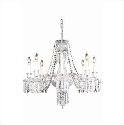 Chrome Eight Light 28-in Chandelier - Image 1