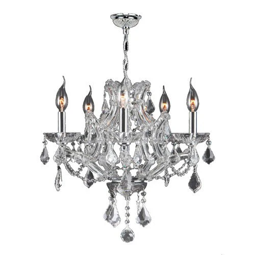 Polished Chrome Five-Light Chandelier - Image 1