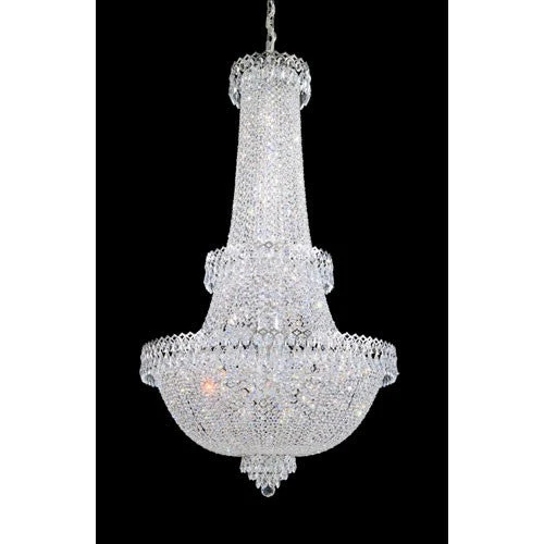 Polished Silver 41-Light Clear Gemcut Pendant, 28W x 49.5H x 28D - Image 1