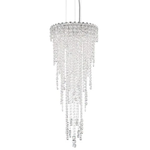 Stainless Steel Four-Light Round Medium Pendant with Clear Heritage Crystal - Image 1