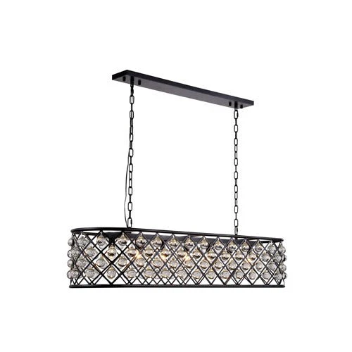 Madison Mocha Brown 10-Inch High Seven-Light Pendant with Smooth Clear Crystals - Image 1