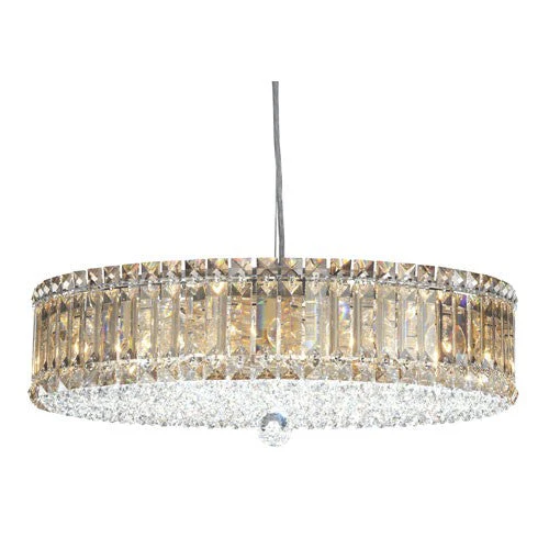 Stainless Steel 15-Light Golden Shadow Swarovski Elements Pendant Light, 21W x 6.5H x 21D - Image 1