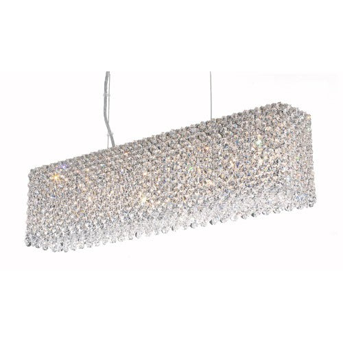 Stainless Steel Seven-Light Clear Spectra Crystal Pendant Light, 25W x 6.5H x 25D - Image 1