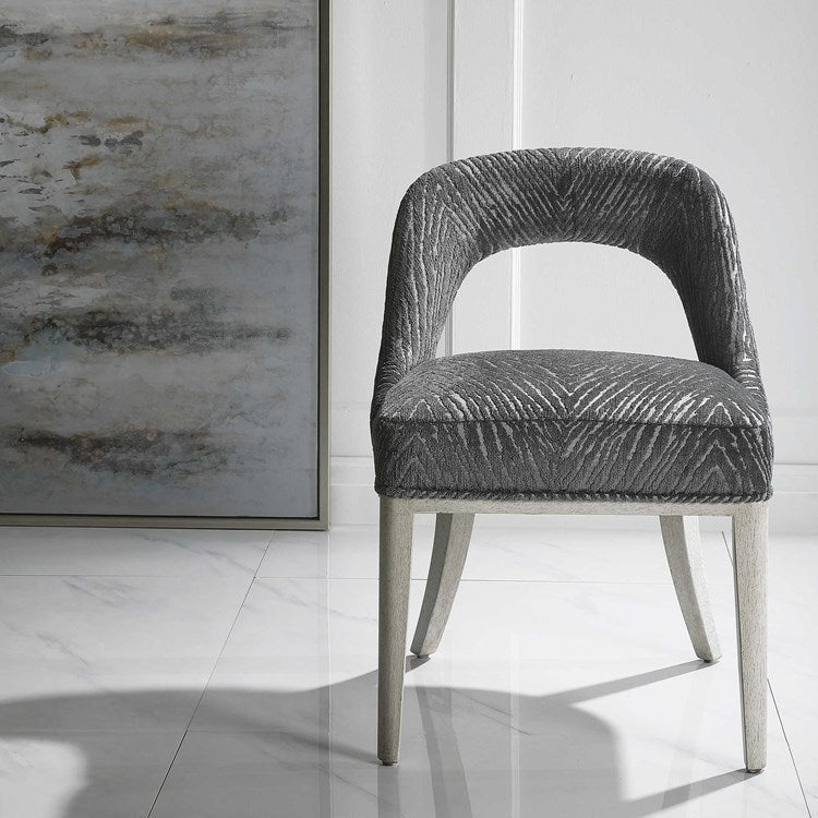 Uttermost Amalia Gray Animal Print Accent Chairs Set of 2