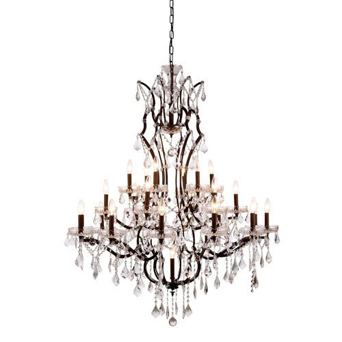 Elena Rustic Intent 25-Light Chandelier with Clear Crystals - Image 1