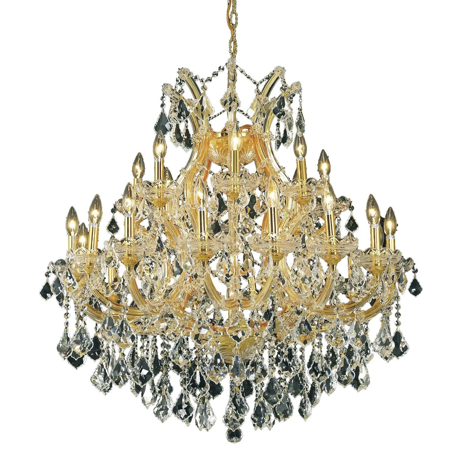 Maria Theresa Gold Twenty-Four Light 36-Inch Chandelier with Royal Cut Clear Crystal - Image 1