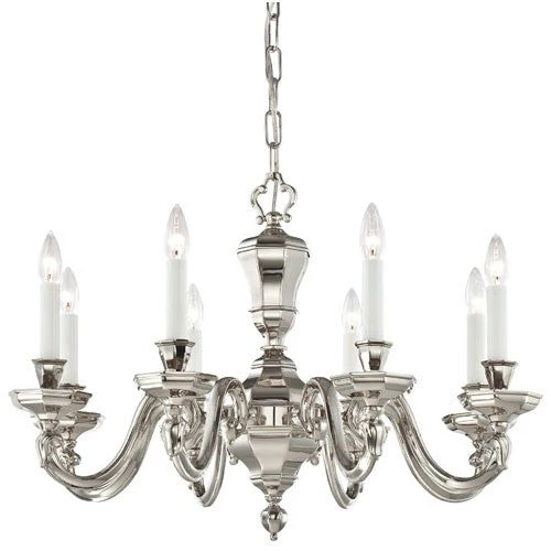 Casoria Polished Nickel Eight-Light Chandelier - Image 1