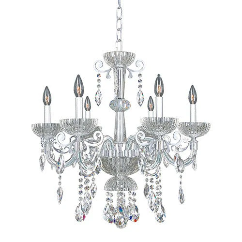 Six-Light 25.5-Inch Wide Chandelier with Firenze Clear Crystal - Image 1