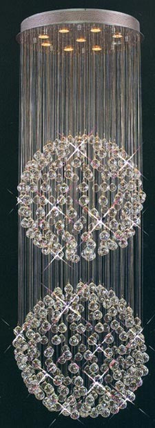 9 light polished chrome galaxy Contemporary Crystal Chandelier - Image 1