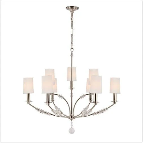 Polished Nickel Nine Light Chandelier - Image 1
