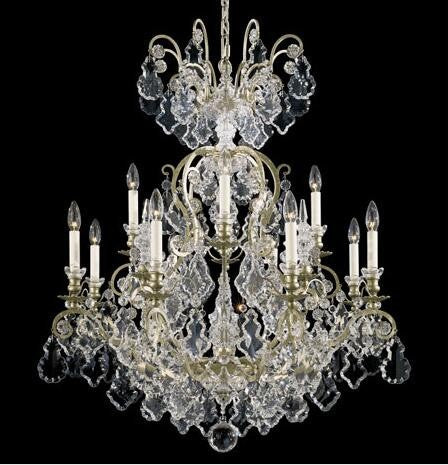 Silver 13-Light Clear Heritage Handcut Crystal Chandelier, 32W x 37H x 32D - Image 1