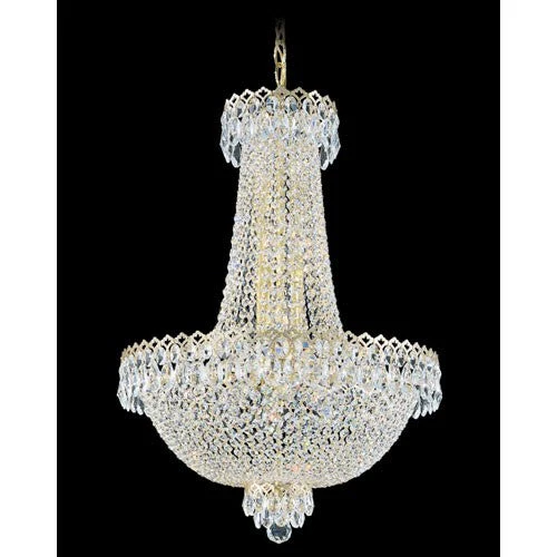 Razzle Dazzle Gold 12-Light Clear Gemcut Pendant, 19.5W x 28H x 19.5D - Image 1