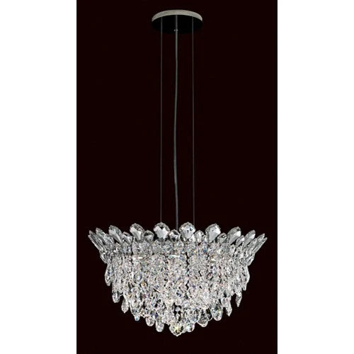 Strands Stainless Steel Six-Light Round Short Pendant with Clear Heritage Crystal - Image 1