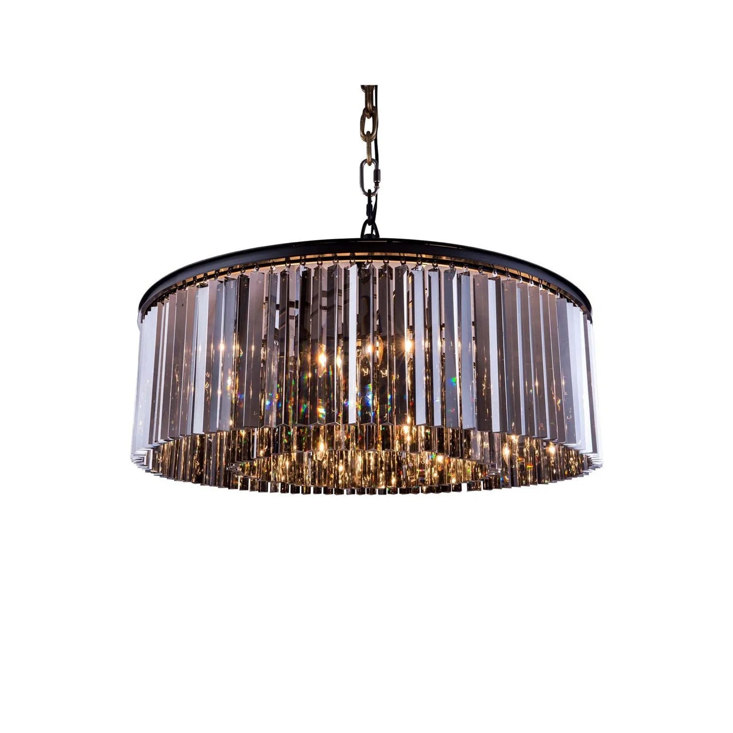 Sydney Mocha Brown Ten-Light Pendant with Royal Cut Silver Shade Crystals - Image 1