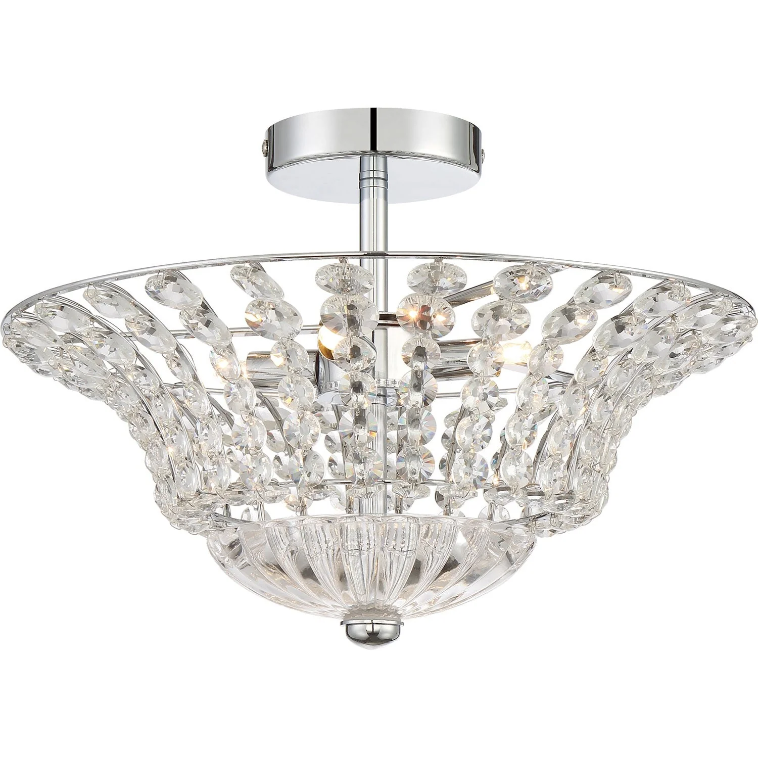 Polished Chrome Four-Light Semi Flush Mount - Image 1