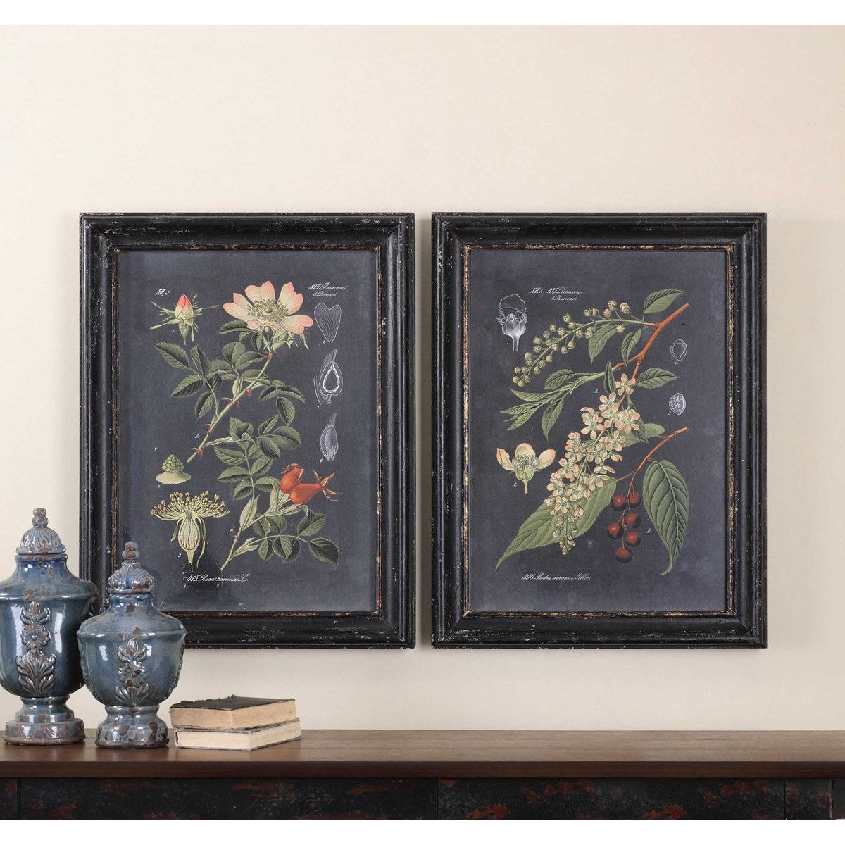 Uttermost Midnight Botanicals Set of 2 Framed Prints - Image 2