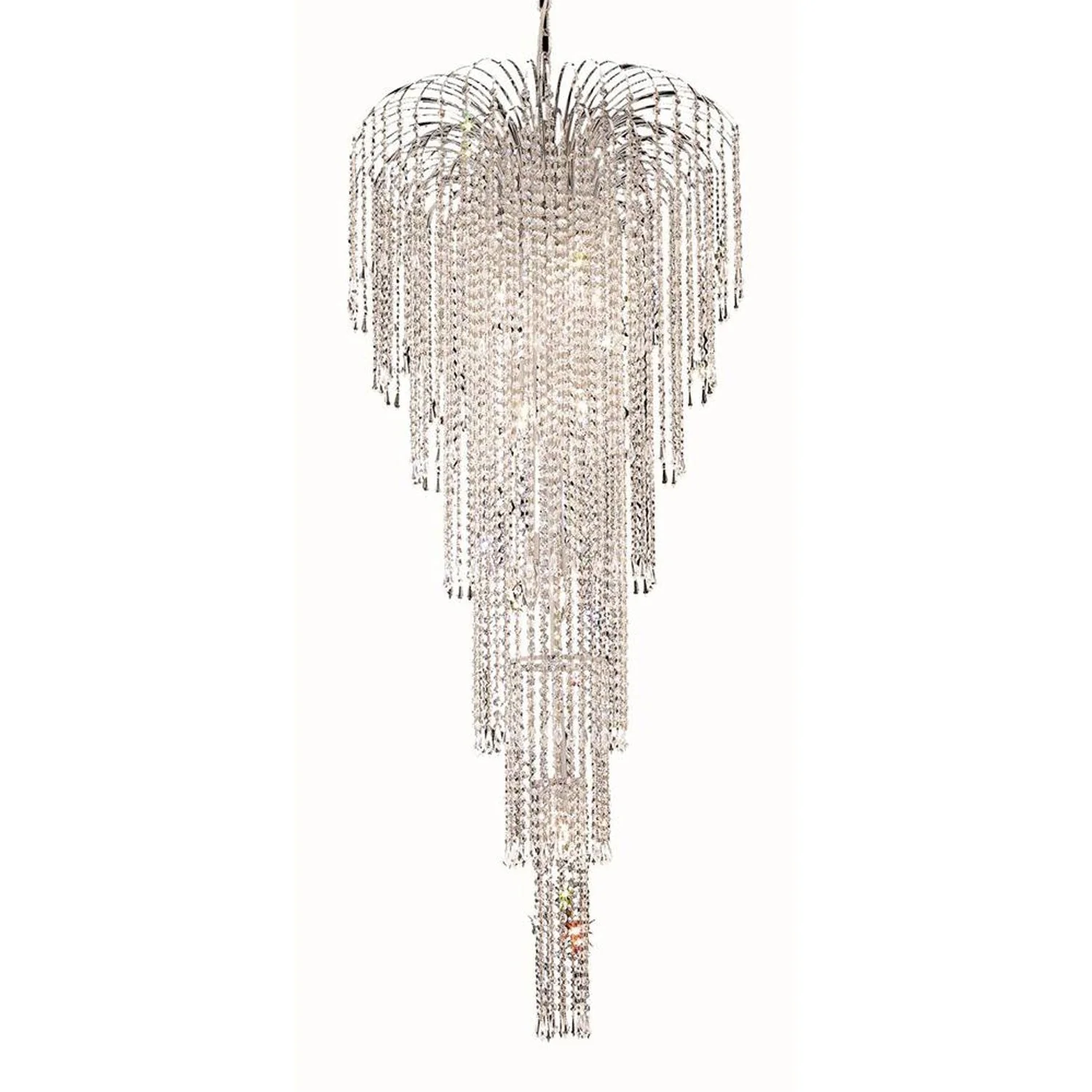 Falls Chrome Eleven-Light 25-Inch Chandelier with Royal Cut Clear Crystal - Image 1