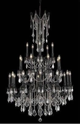 Bronze Twenty-Five Light Chandelier with Clear Royal Cut Crystals - Image 1