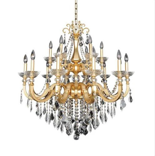 Gold 18-Light Chandelier with Firenze Clear Crystal - Image 1
